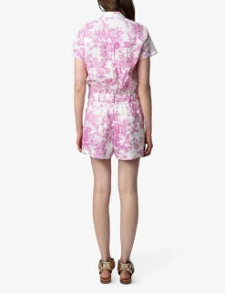 Zadig & Voltaire Cookis Toile-de-Jouy-print Organic-cotton Playsuit 8 Zadig & Voltaire Cookis Toile-de-Jouy-print Organic-cotton Playsuit -Whistles Clothing Shop R04151940 TOILE ALT03