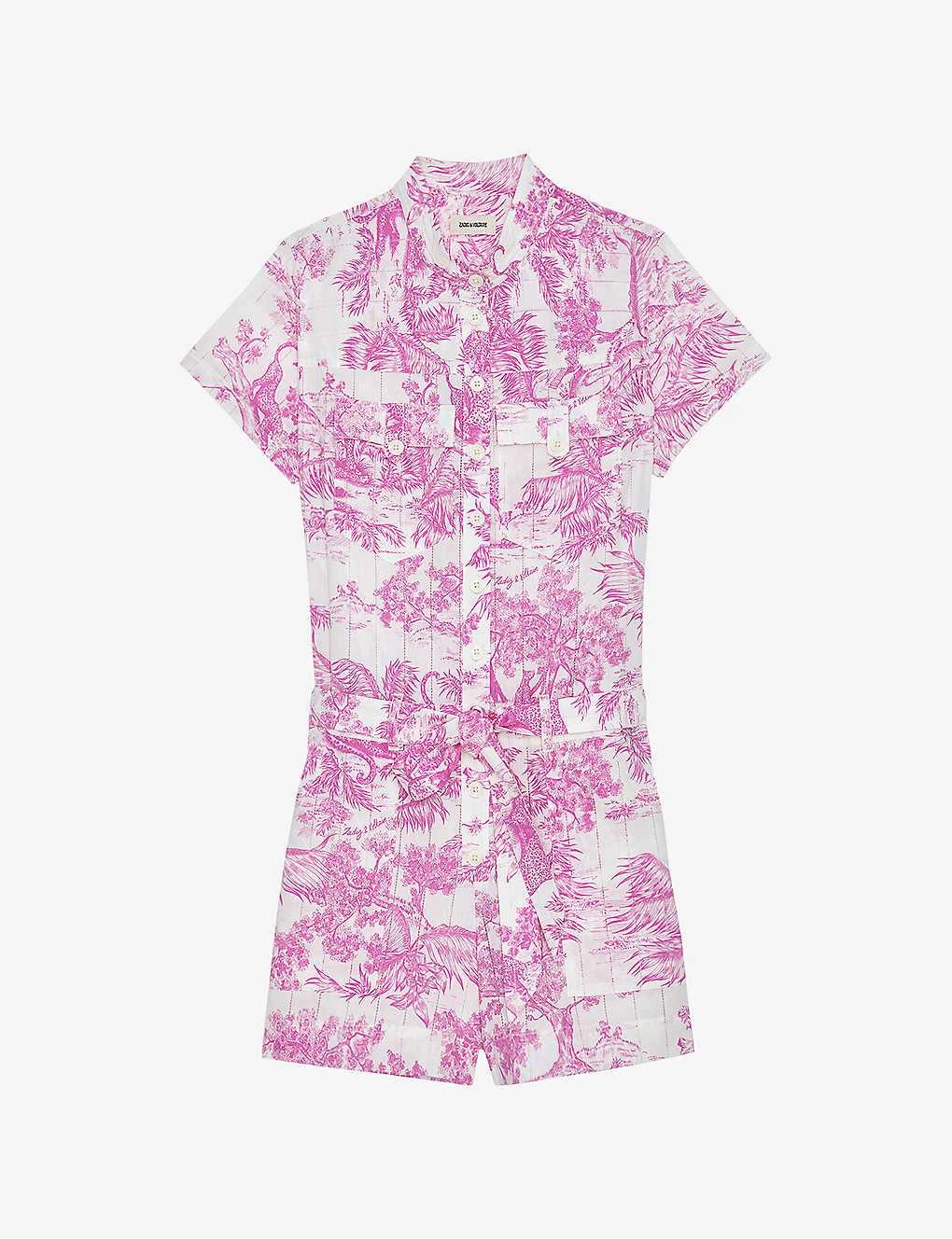 Zadig & Voltaire Cookis Toile-de-Jouy-print Organic-cotton Playsuit 1 Zadig & Voltaire Cookis Toile-de-Jouy-print Organic-cotton Playsuit