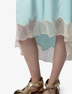 Zadig & Voltaire Joslin Leopard-jacquard Silk Midi Skirt -Whistles Clothing Shop R04151964 CELADON ALT04