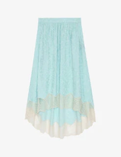 Zadig & Voltaire Joslin Leopard-jacquard Silk Midi Skirt