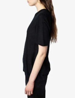 Zadig & Voltaire Ida Signature-wings Cashmere Top -Whistles Clothing Shop R04151983 NOIR ALT02