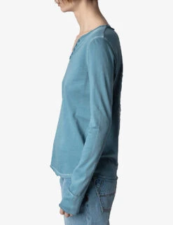 Zadig & Voltaire Tunisien Graphic-print Long-sleeve Organic-cotton T-shirt -Whistles Clothing Shop R04152000 TONNERRE ALT02