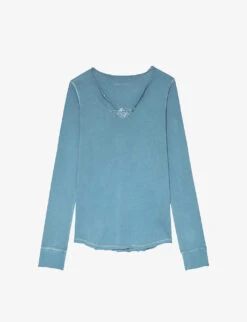 Zadig & Voltaire Tunisien Graphic-print Long-sleeve Organic-cotton T-shirt