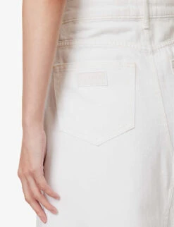 Ganni Mid-rise Logo-appliqué Organic-denim Maxi Skirt -Whistles Clothing Shop R04152903 BRIGHTWHITE ALT04