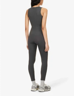 Ultimate Scoop-neck Sleeveless Stretch-woven Unitard -Whistles Clothing Shop R04153492 CHARCOAL ALT03