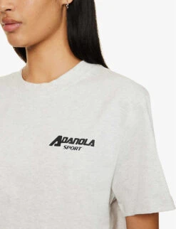 Outline Logo-print Cotton-jersey T-shirt 9 Outline Logo-print Cotton-jersey T-shirt -Whistles Clothing Shop R04153493 GREYMELANGE ALT04