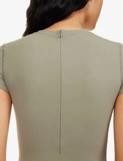 Ultimate Short-sleeved Stretch-woven Unitard -Whistles Clothing Shop R04153515 OLIVEGREEN ALT04