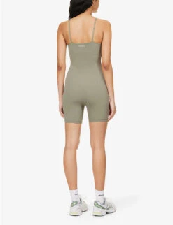 Ultimate Scoop-neck Stretch-woven Playsuit -Whistles Clothing Shop R04153525 OLIVEGREEN ALT03