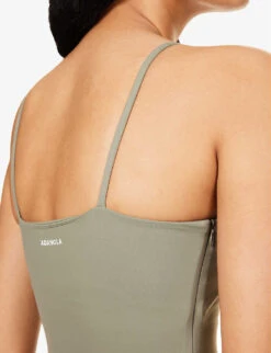 Ultimate Scoop-neck Stretch-woven Playsuit -Whistles Clothing Shop R04153525 OLIVEGREEN ALT04