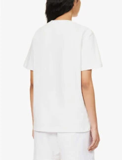 Logo-appliqué Relaxed-fit Cotton-jersey T-shirt -Whistles Clothing Shop R04153531 WHITE ALT03