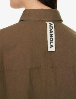 Logo-tab Relaxed-fit Organic-cotton Shirt 9 Logo-tab Relaxed-fit Organic-cotton Shirt -Whistles Clothing Shop R04153617 CHOCOLATEBROWN ALT04