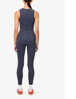 Ultimate Short-sleeved Stretch-woven Playsuit -Whistles Clothing Shop R04153650 MIDNIGHTBLUE ALT03