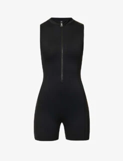 GOOD AMERICAN Scuba Zip-embellished Stretch-woven Playsuit