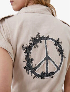 Ikks Graphic-print Denim Jumpsuit 9 Ikks Graphic-print Denim Jumpsuit -Whistles Clothing Shop R04156302 DARKBEIGE ALT04