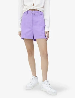 Ikks Triangle-buckle Stretch Cotton-blend Shorts -Whistles Clothing Shop R04156347 LILAC ALT02