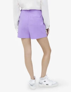 Ikks Triangle-buckle Stretch Cotton-blend Shorts -Whistles Clothing Shop R04156347 LILAC ALT03