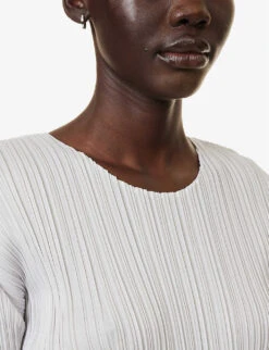 Basics Regular-fit Pleated Woven Top 9 Basics Regular-fit Pleated Woven Top -Whistles Clothing Shop R04156412 LIGHTGREY ALT04