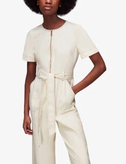 Whistles Cropped Denim Jumpsuit 7 Whistles Cropped Denim Jumpsuit -Whistles Clothing Shop R04156815 CREAM ALT02