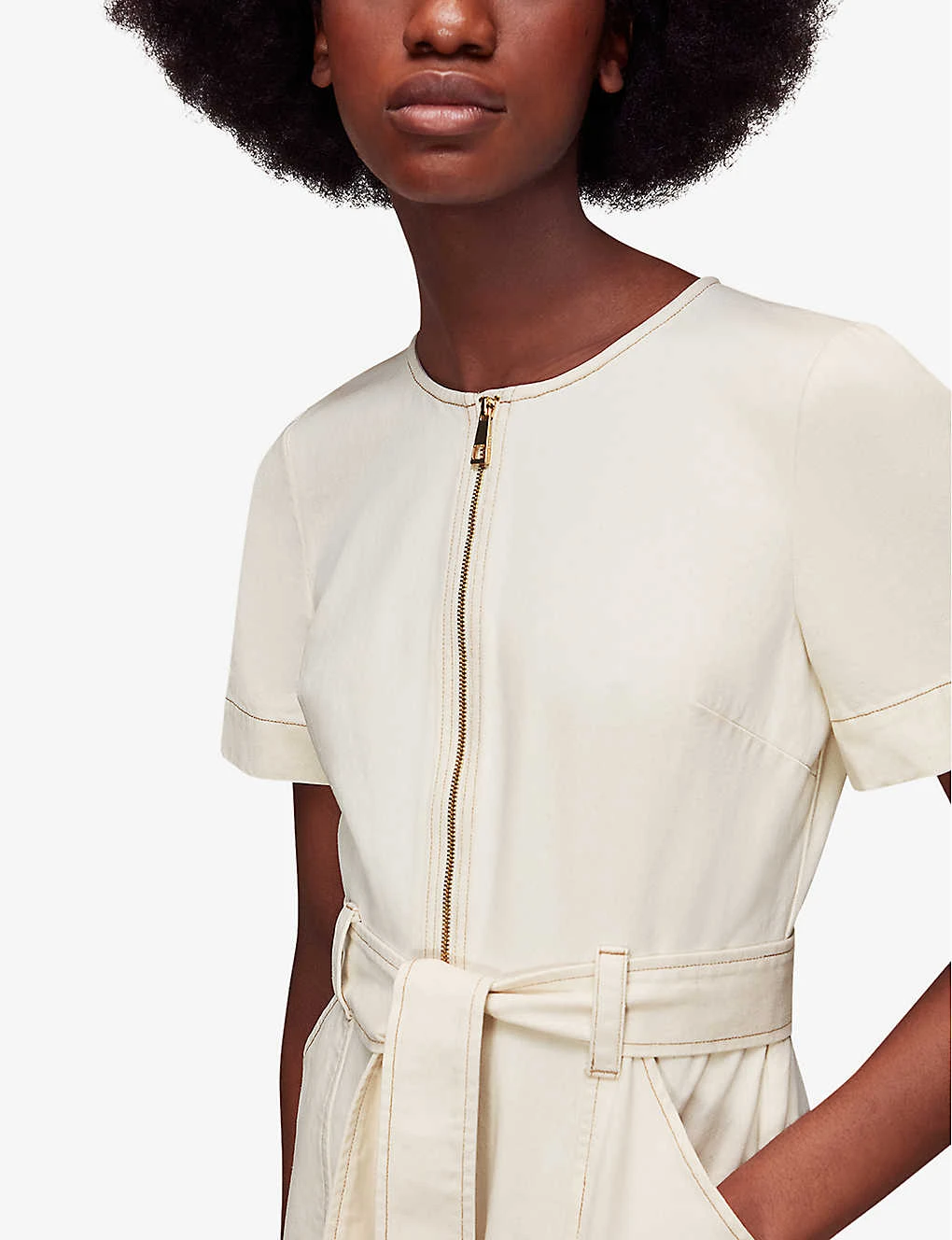 Whistles Cropped Denim Jumpsuit 5 Whistles Cropped Denim Jumpsuit - Image 5