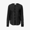 Creased-texture Relaxed-fit Silk Shirt