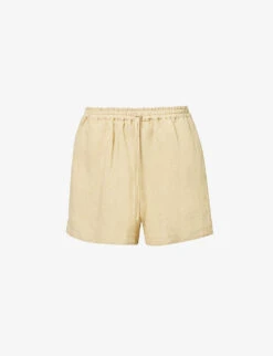 Mid-rise Elasticated-waistband Linen Shorts