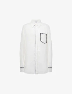 Reiss Gina Contrast-trim Satin Shirt