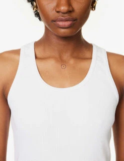 Bottega Veneta Round-neck Ribbed-jersey Cotton-blend Tank Top -Whistles Clothing Shop R04159964 CHALK ALT04