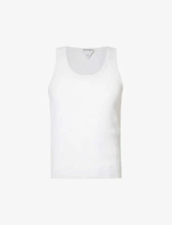 Bottega Veneta Round-neck Ribbed-jersey Cotton-blend Tank Top