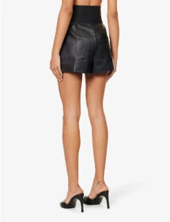 ALEXANDER WANG Safari High-rise Leather Shorts -Whistles Clothing Shop R04160710 BLACK ALT03