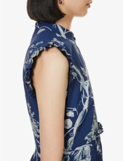 Erdem Floral-print Frilled-trim Cotton-poplin Maxi Dress 9 Erdem Floral-print Frilled-trim Cotton-poplin Maxi Dress -Whistles Clothing Shop R04160731 OPHELIAVINEINDIGO ALT04