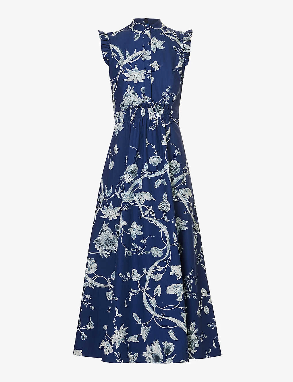 Erdem Floral-print Frilled-trim Cotton-poplin Maxi Dress 1 Erdem Floral-print Frilled-trim Cotton-poplin Maxi Dress