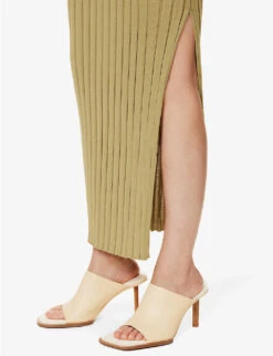 Auden Ribbed Knitted Maxi Skirt -Whistles Clothing Shop R04161607 OLIVE ALT04