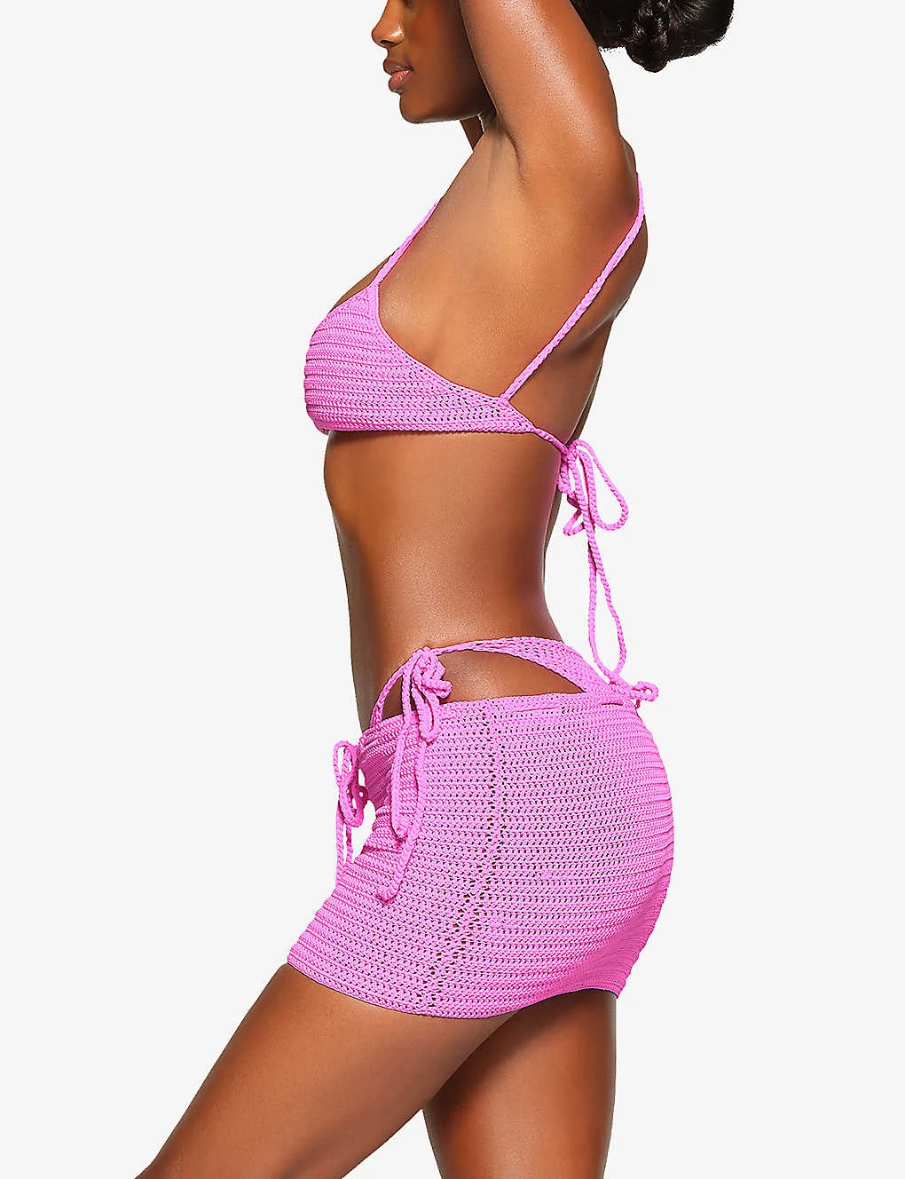 Low-rise Recycled Stretch-nylon Crochet Mini Skirt 3 Low-rise Recycled Stretch-nylon Crochet Mini Skirt - Image 3