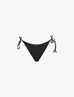 Dipped Tie-fastened Recycled Stretch-nylon Bikini Bottoms