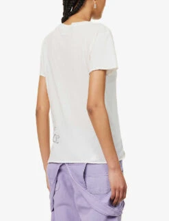 ERL Venice Floral-print Cotton-jersey T-shirt -Whistles Clothing Shop R04165346 WHITE ALT03