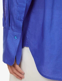 ME AND EM Oversized Dropped-shoulder Oversized-fit Cotton Shirt -Whistles Clothing Shop R04165543 ELECTRICBLUE ALT05