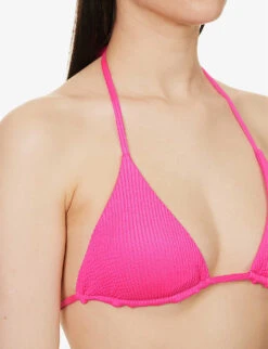 Palma Crinkled Recycled-polyester-blend Triangle Bikini Top 7 Palma Crinkled Recycled-polyester-blend Triangle Bikini Top -Whistles Clothing Shop R04165694 FUCHSIACRINKLE ALT03