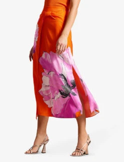 Ted Baker Bethhie Floral-print Woven Maxi Skirt -Whistles Clothing Shop R04166178 BRTORANGE ALT02
