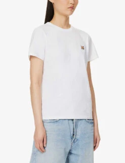 Fox-appliqué Regular-fit Cotton-jersey T-shirt -Whistles Clothing Shop R04166299 WHITE ALT02