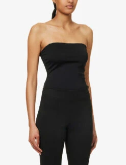 GOOD AMERICAN Scuba Slim-fit Stretch-woven Bodysuit 7 GOOD AMERICAN Scuba Slim-fit Stretch-woven Bodysuit -Whistles Clothing Shop R04166613 BLACK001 ALT02