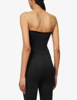 GOOD AMERICAN Scuba Slim-fit Stretch-woven Bodysuit 8 GOOD AMERICAN Scuba Slim-fit Stretch-woven Bodysuit -Whistles Clothing Shop R04166613 BLACK001 ALT03