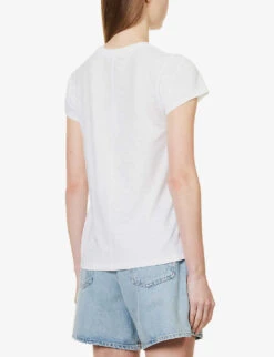 Rag & Bone Mushroom-embroidered Short-sleeved Organic-cotton T-shirt -Whistles Clothing Shop R04166649 WHITE ALT03
