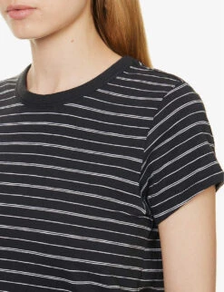 Rag & Bone Striped Short-sleeved Organic-cotton T-shirt 9 Rag & Bone Striped Short-sleeved Organic-cotton T-shirt -Whistles Clothing Shop R04166663 BLACKMULT ALT04