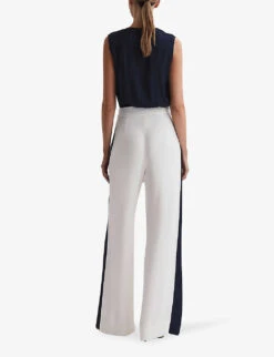 Reiss Ivy Striped Wide-leg Woven Jumpsuit -Whistles Clothing Shop R04169115 NAVYWHITE ALT03