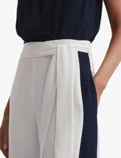 Reiss Ivy Striped Wide-leg Woven Jumpsuit -Whistles Clothing Shop R04169115 NAVYWHITE ALT04