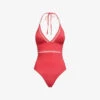 Reiss Ray Halter-neck Chain-embellished Swimsuit