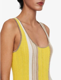 Joseph Striped Ribbed Knit Vest Top -Whistles Clothing Shop R04169969 IVORYCOMBO ALT02