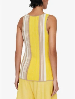 Joseph Striped Ribbed Knit Vest Top -Whistles Clothing Shop R04169969 IVORYCOMBO ALT03