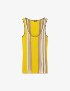 Joseph Striped Ribbed Knit Vest Top