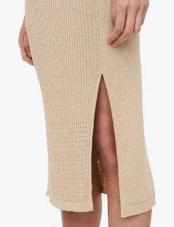 Joseph Ribbed Mid-rise Stretch-knit Midi Pencil Skirt -Whistles Clothing Shop R04169973 DESERTCOMBO ALT02